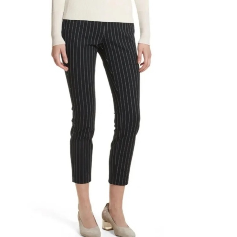Rag & Bone Simone Cropped Skinny Pants Navy Blue Pinstripe